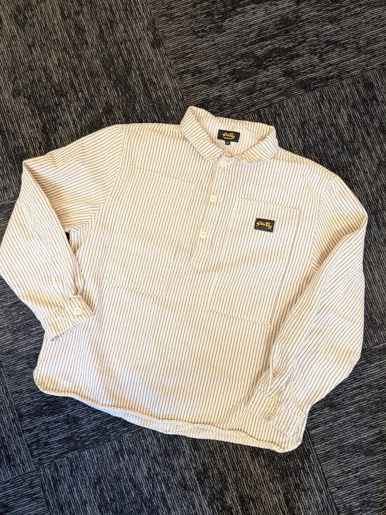 Stan Ray Other - Stan Ray Khaki Hickory Stripe Painters Pop Over Shirt Boxy Utility Workwear XL